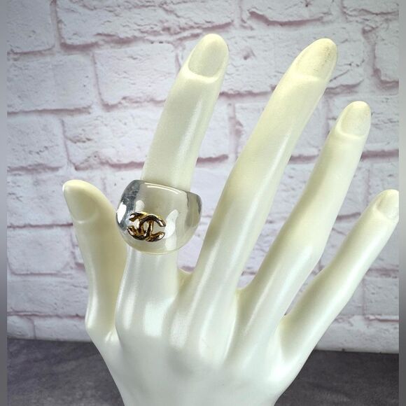 CHANEL Women's Coco Mark Ring Clear US 7 - Picture 2 of 11